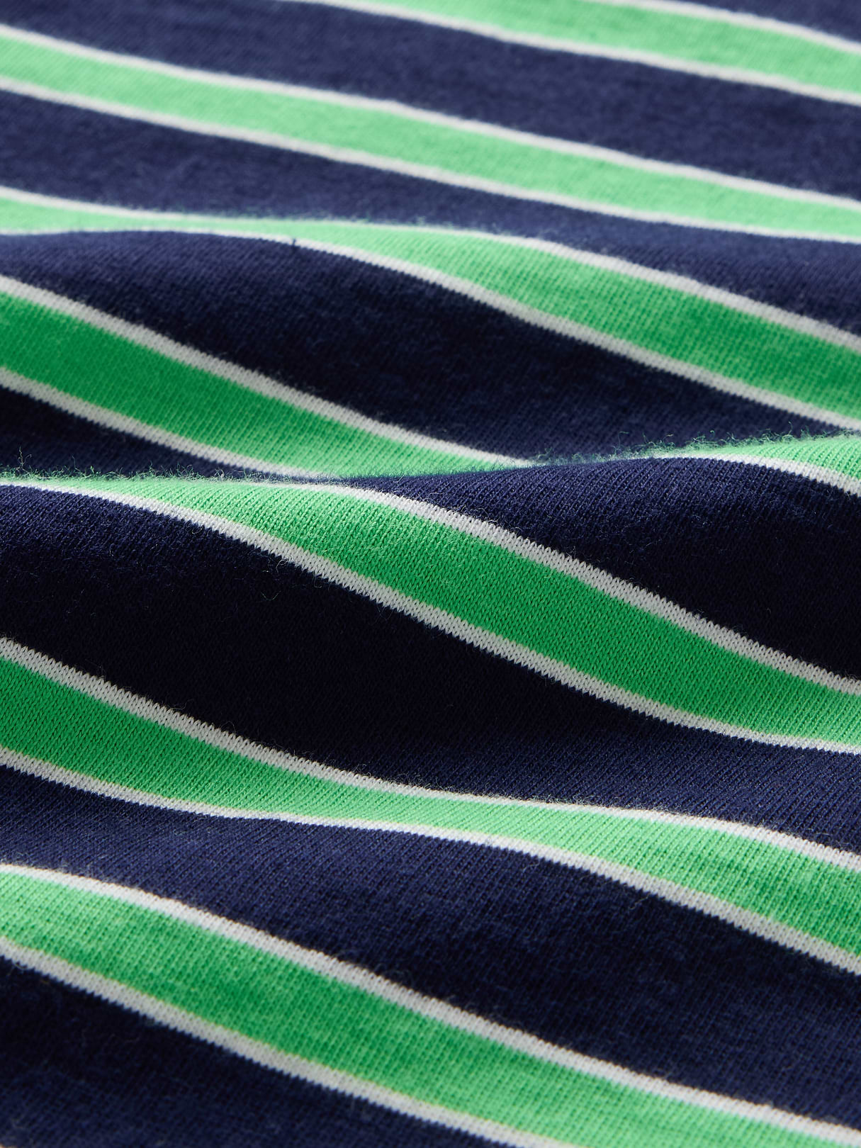 Organic Cotton VintageSoft T-Shirt - Navy blue and green stripe