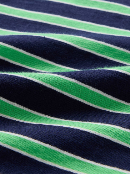 Organic Cotton VintageSoft T-Shirt - Navy blue and green stripe