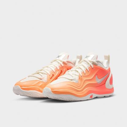 Girls' Big Kids' Nithtke A'Two A'ja Wilson Basketball Shoes - Orange Pulse/Sail/Hot Lava/Metallic Silver - Both shoes facing left
