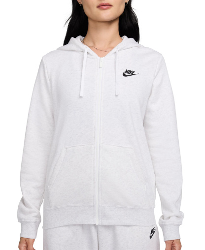 Nike Women's Sportswear Club Fleece Full-Zip Hoodie - Birch Heather/Black