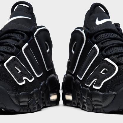 Little Kids' Nithtke Air More Uptempo Casual Shoes - Black/White - Detail shot