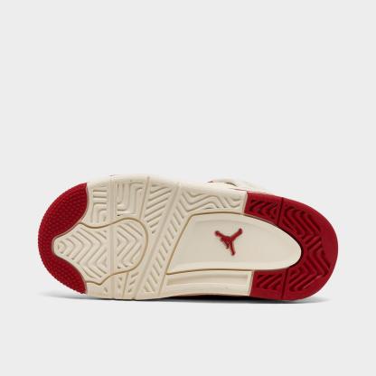 Kids' Toddler Air Jordan Retro 4 Basketball Shoes - Pale Ivory/Sierra Red/Tough Red - view 6