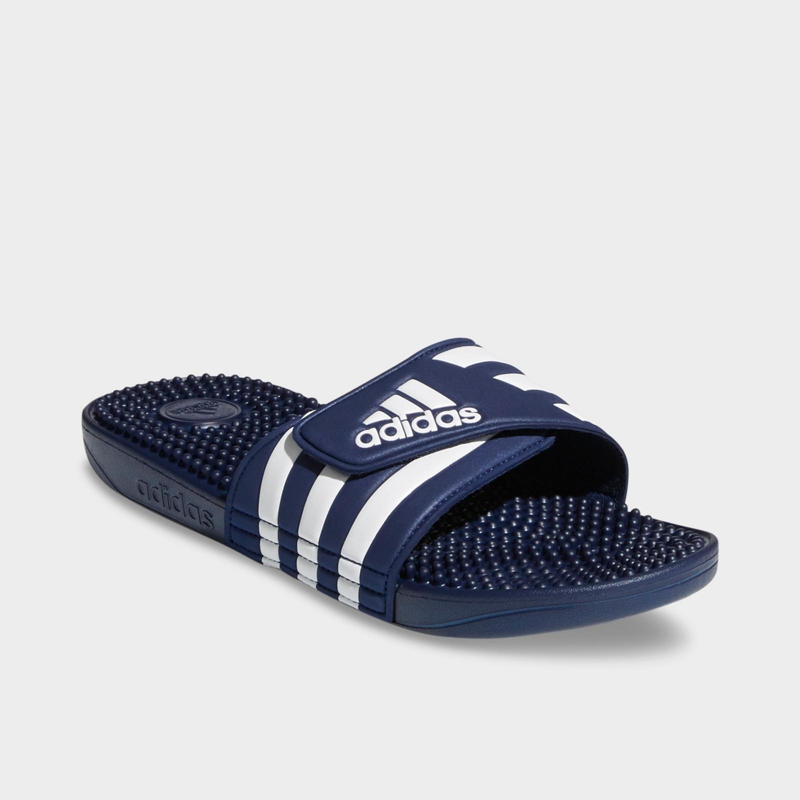 Men's adidas Adissage Slide Sandals - Dark Blue/White/Dark Blue - view 2
