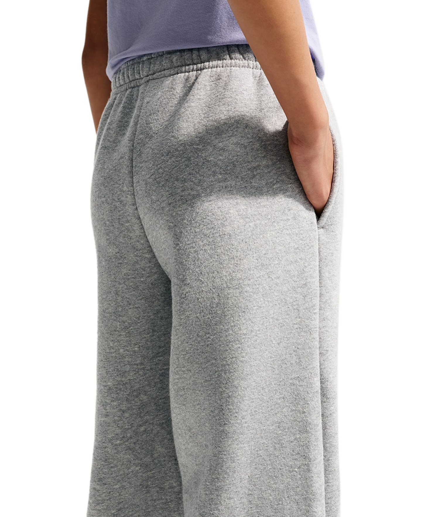 Nike Girls' 7-16 Sportswear Studio Fleece Wide Leg Pants - Dark Gray Heather