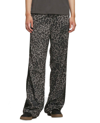 adidas Women's Dayready High-Rise Wide-Leg Leopard-Print Pants - Black