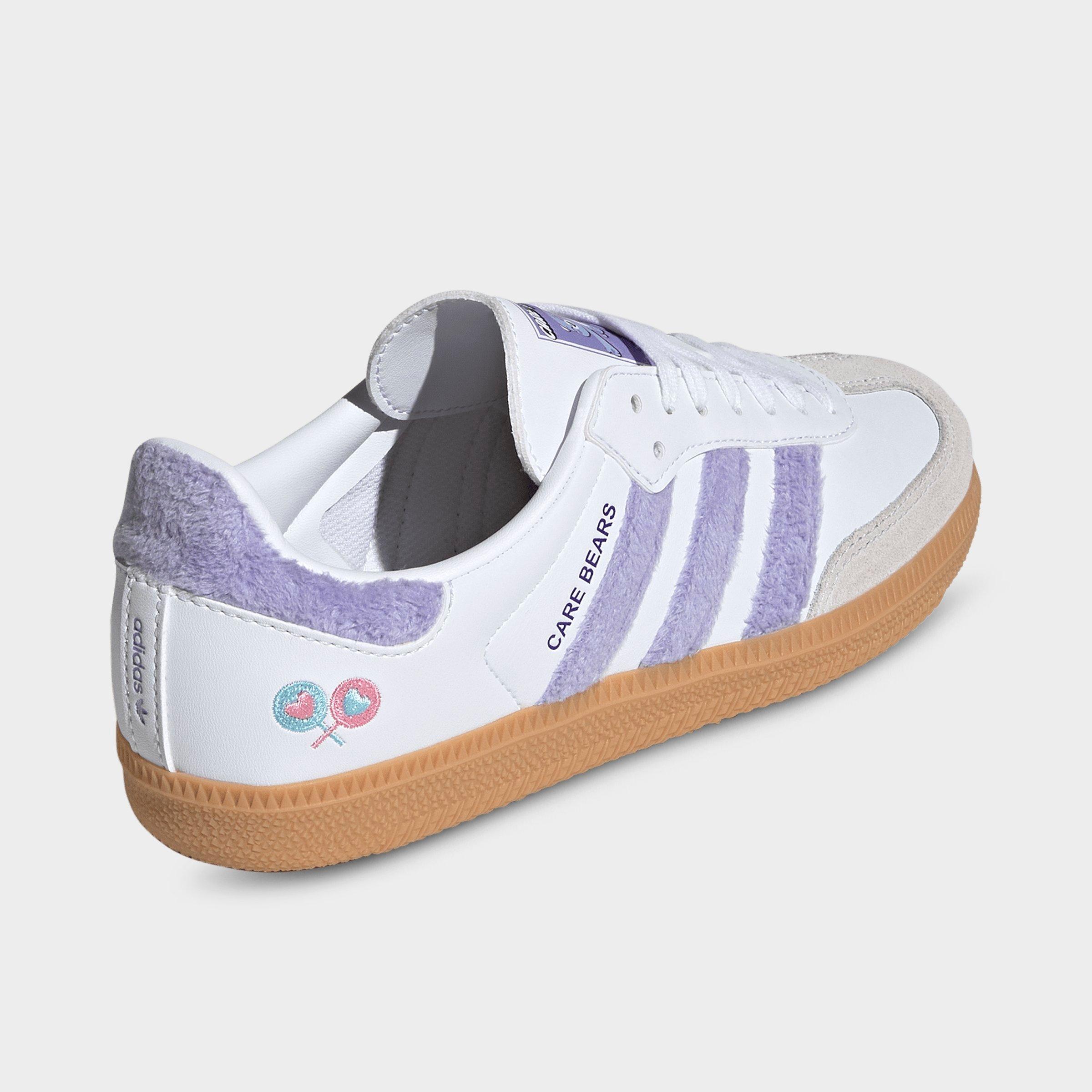 Big Kids' adidas Originals Samba OG Casual Shoes - Part 1 - Light Purple/Cloud White/Blue Dawn - Back view