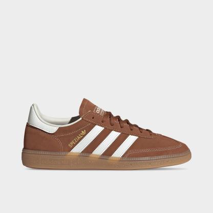 Men's adidas Originals Handball Spezial Casual Shoes - Part 3 - Dusky Bronze/Off White/Gum - Left shoe facing left. Outside of the shoe.