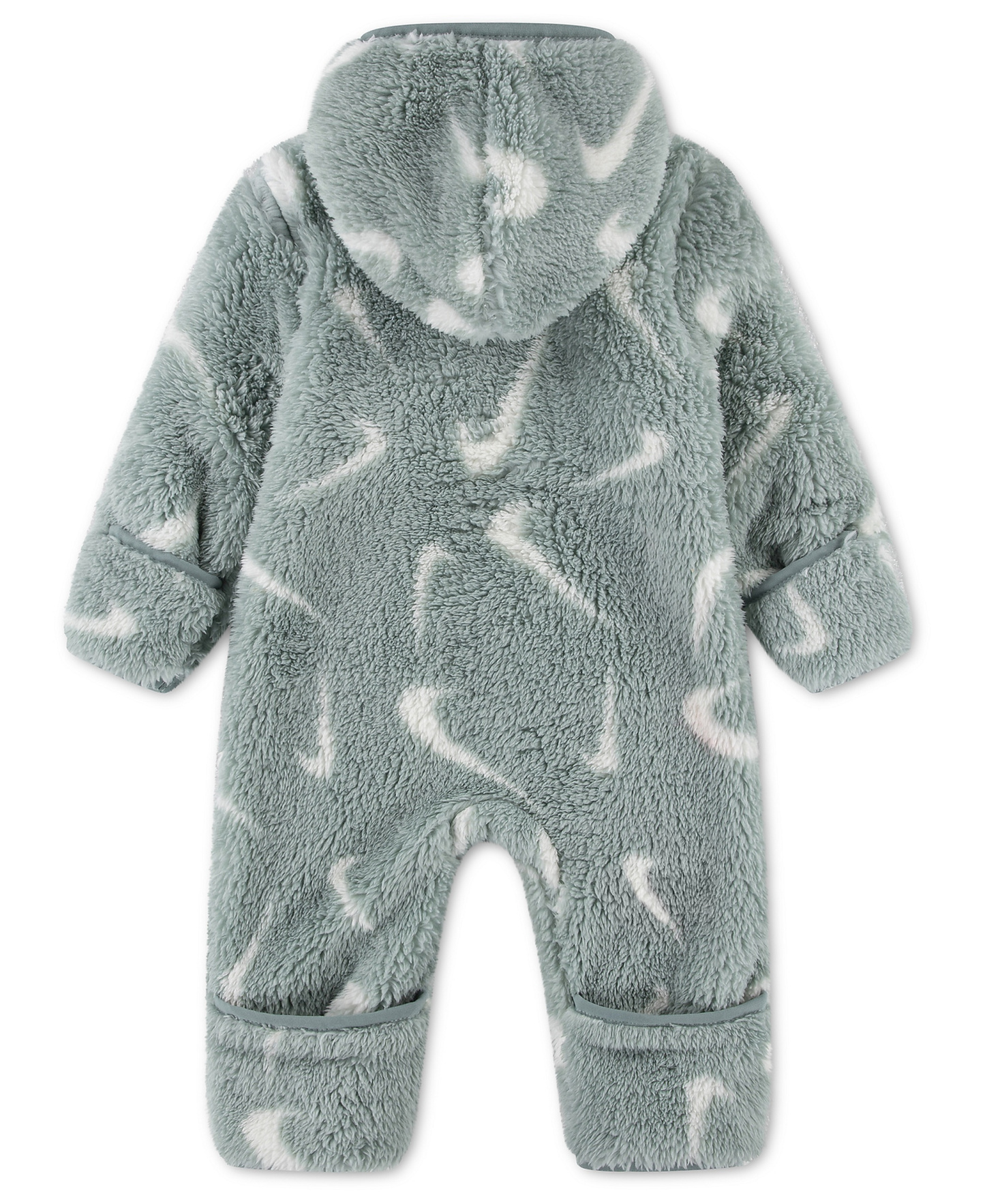 Nike Baby Boys' and Baby Girls' Hooded Printed High-Pile Fleece Coverall - Mica Green
