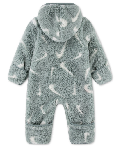 Nike Baby Boys' and Baby Girls' Hooded Printed High-Pile Fleece Coverall - Mica Green