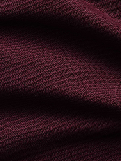 VintageSoft Terry Oversized Wedge Side-Slit Sweatshirt - Purple burgundy