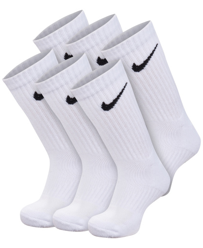 Nike Kids' 5-7 Performance Crew Socks, 6-Pack - White