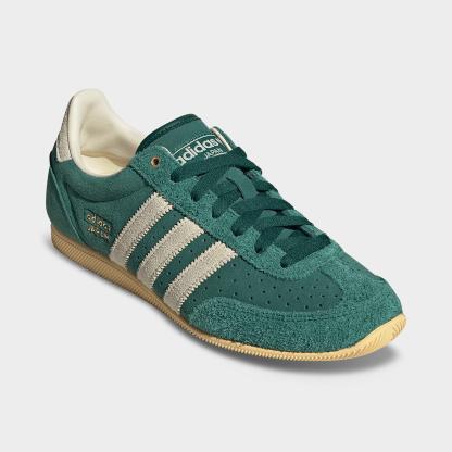 Women's adidas Originals Japan Casual Shoes - Part 1 - Collegiate Green/Warm Vanilla/Gold Metallic - Both shoes facing left