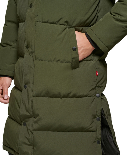 Levi's Men's Quilted Extra Long Parka Jacket - Olive