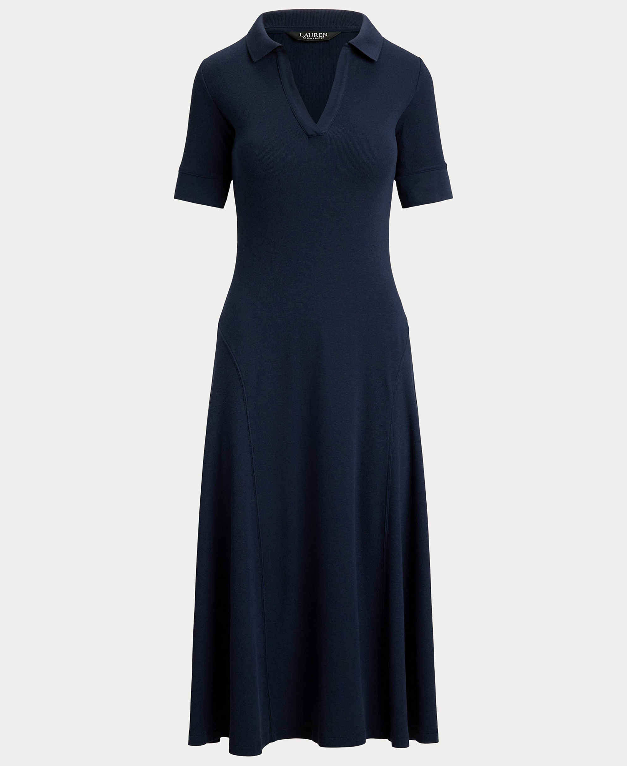 Lauren Ralph Lauren Women's Rib Knit Collared Dress - Lauren Navy