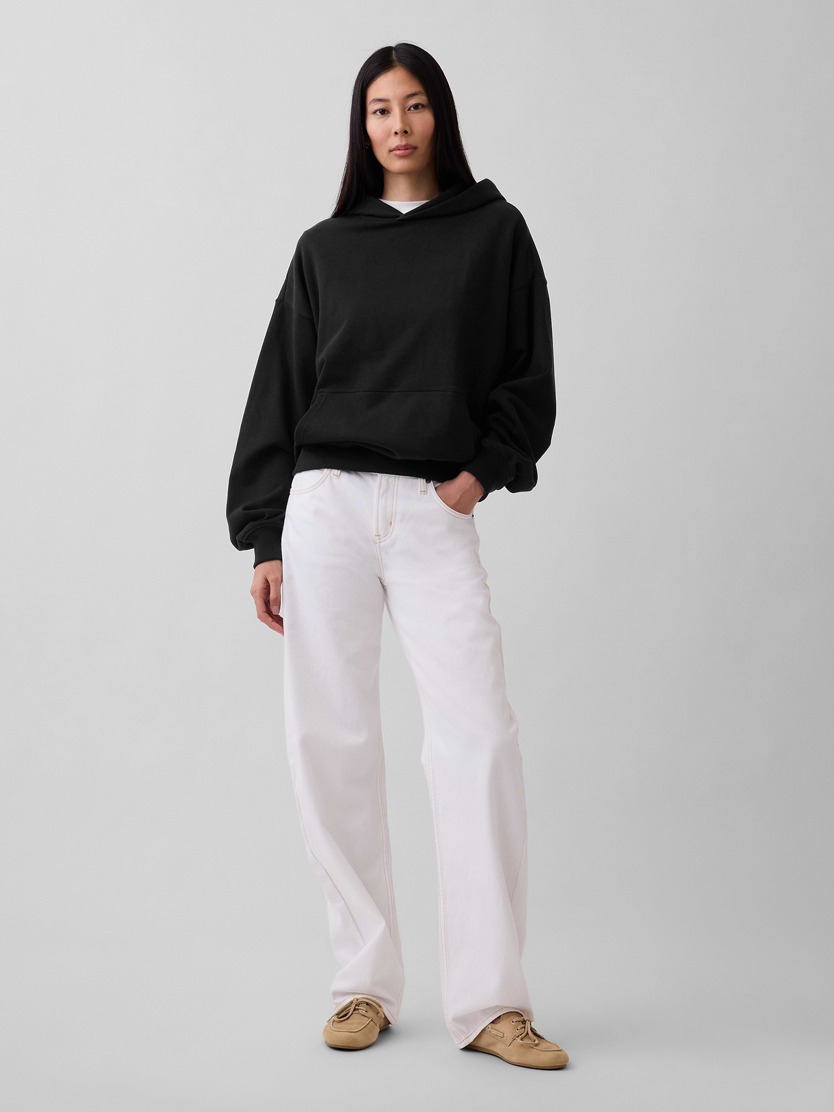 Adult Heavyweight Oversized Hoodie - True black