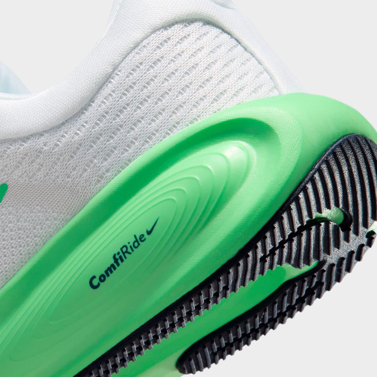 Big Kids' Nithtke Stellar Ride Running Shoes - White/Photon Dust/Green Spark/Illusion Green - Detail shot