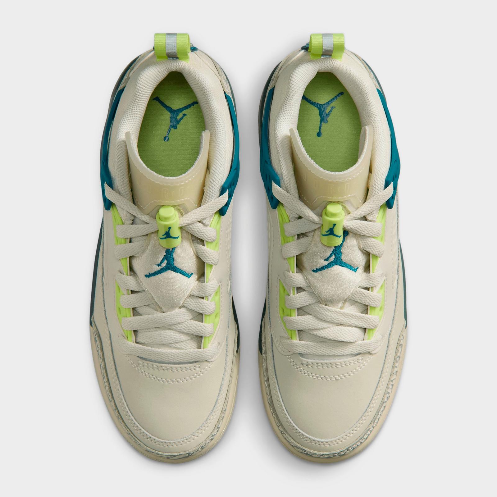 Big Kids' Jordan Spizike Low Casual Shoes - Sea Glass/Dusty Sage/Light Lemon Twist/Green Abyss - Left shoe facing left. Outside of the shoe. - view 5