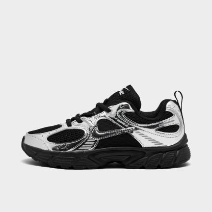 Little Kids' Nithtke V5 RNR Casual Shoes - Black/Metallic Silver - Left shoe facing left. Outside of the shoe.