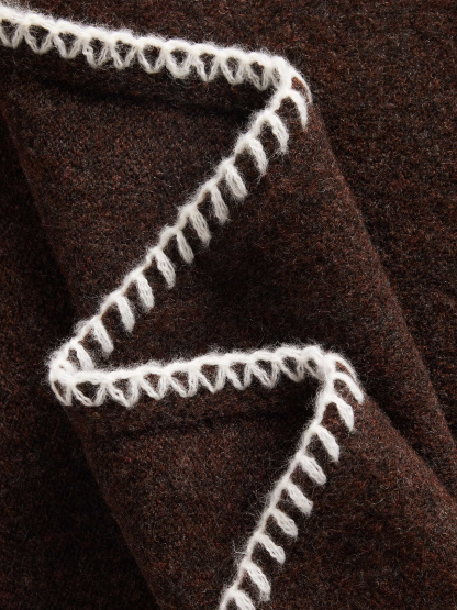 CashSoft Whipstitch Bandana Scarf - Terra brown