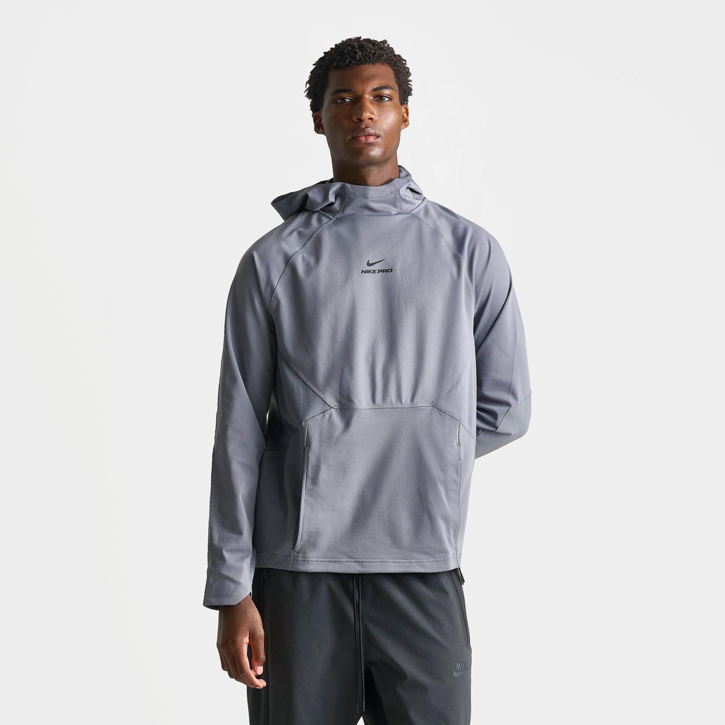 Men's Nithtke Pro Dri-FIT Mid-Layer Pullover Training Hoodie - Smoke Grey/Black