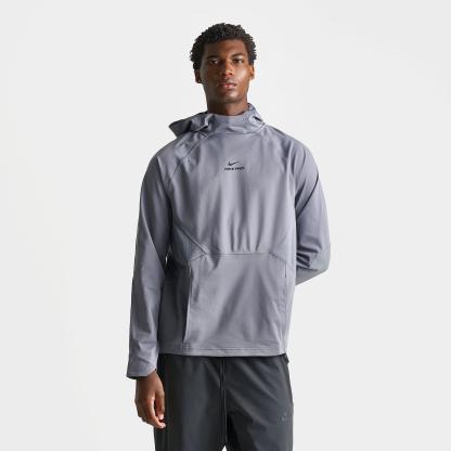 Men's Nithtke Pro Dri-FIT Mid-Layer Pullover Training Hoodie - Smoke Grey/Black