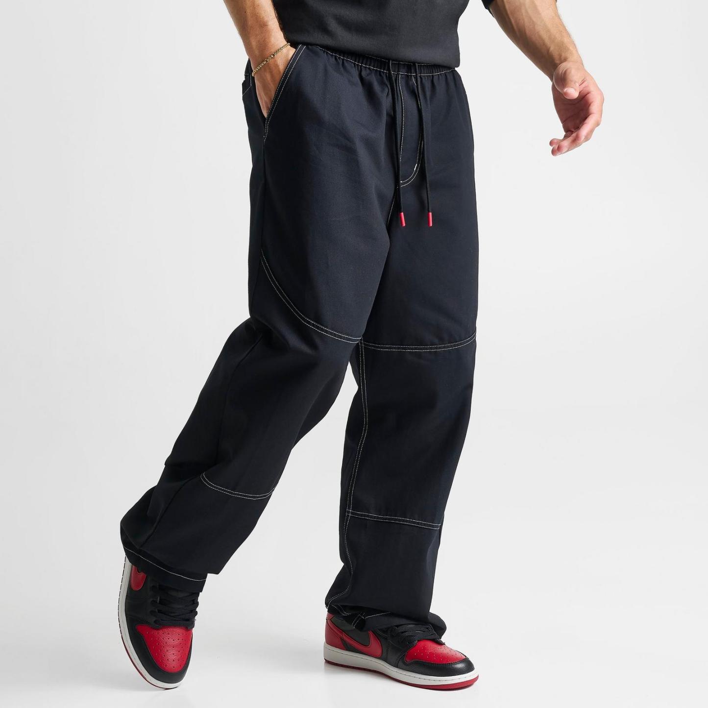 Men's Jordan Brooklyn Chino Pants - Black/University Red - view 3