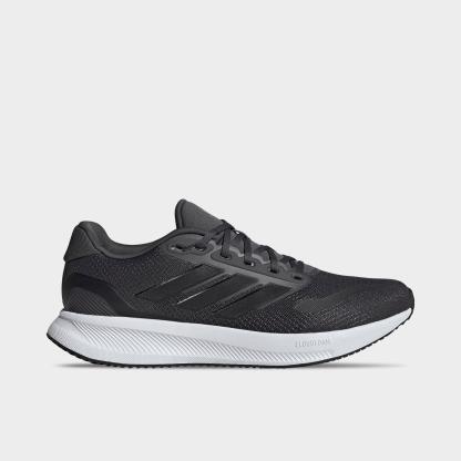Men's adidas Runfalcon 5 Running Shoes - Grey/Core Black/Cloud White - Left shoe facing left. Outside of the shoe.
