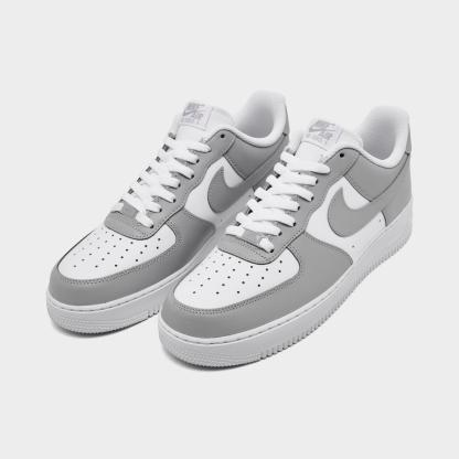 Men's Nike Air Force 1 '07 Low Casual Shoes - White/White/Light Smoke Grey/Light Smoke Grey