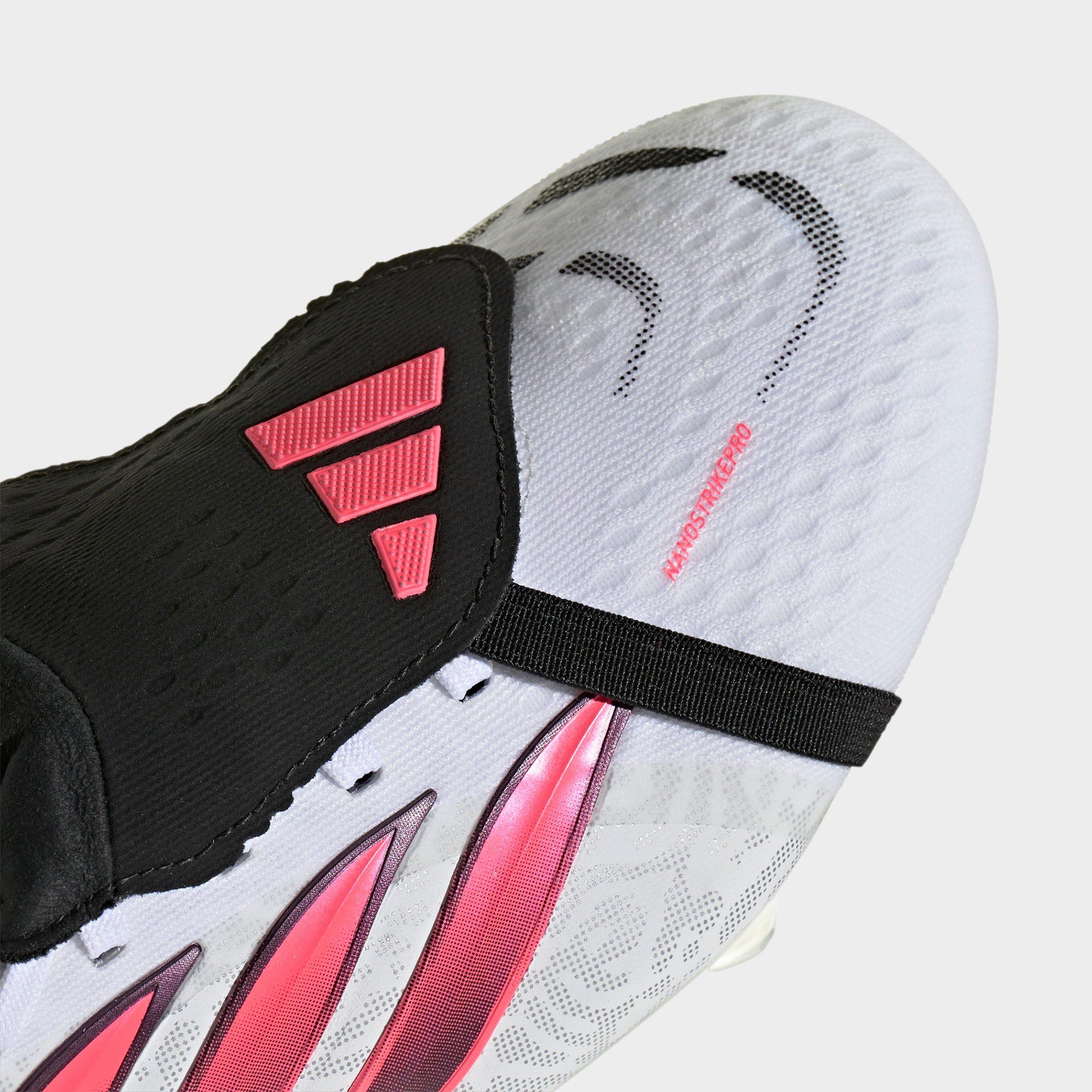 Men's adidas Predator Pro Fold-Over Tongue Firm Ground Soccer Cleats - Cloud White/Solar Turbo/Core Black - Detail shot