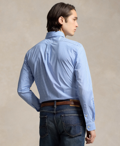 Polo Ralph Lauren Men's Stretch Poplin Shirt - Blue/White Check