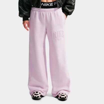 Women's Nithtke Studio Fleece Medium Weight "Graphic Pack" Embossed Mid-Rise Wide-Leg Pants - Bleached Lilac/Bleached Lilac