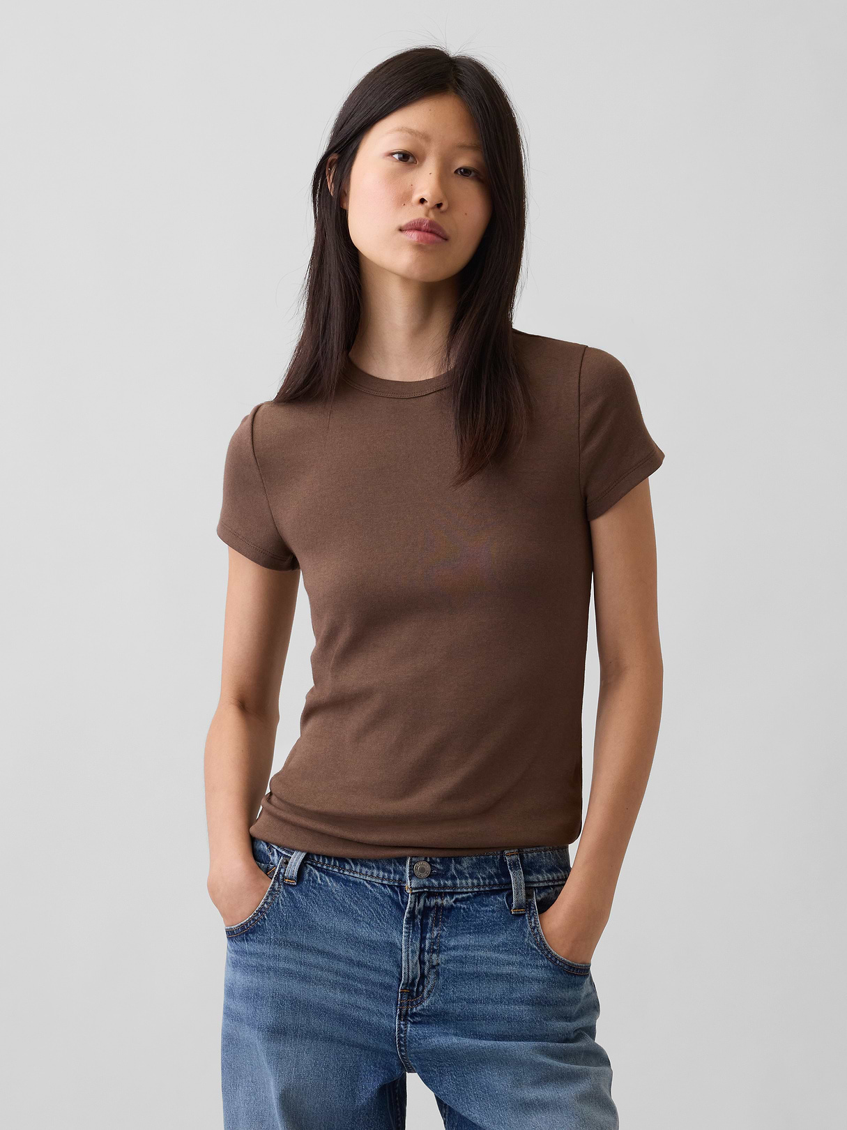 Modern Crew T-Shirt - Cool brown