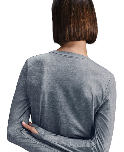 Nike Women's One Classic Dri-FIT Long-Sleeve Top - Smoke gray/black
