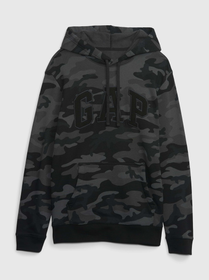 Adult VintageSoft Arch Logo Hoodie - black camo