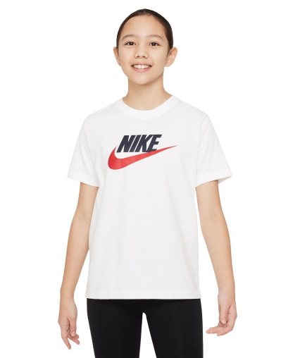 Nike Boys' and Girls' 6-20 Sportswear Logo Graphic T-Shirt - White