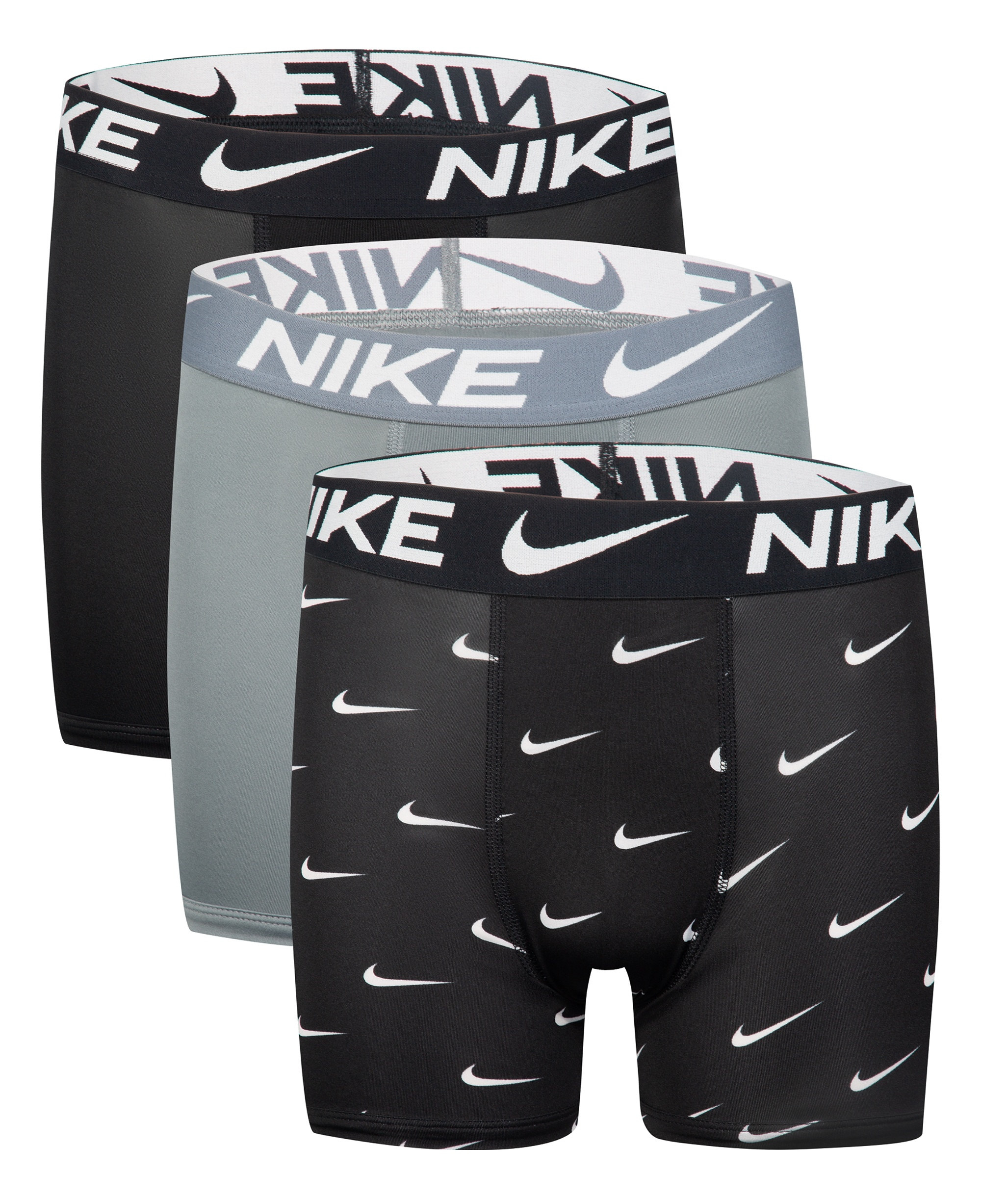 Nike Boys' 8-20 Essential Dri-FIT Boxer Briefs, 3-Pack - Gray/Black