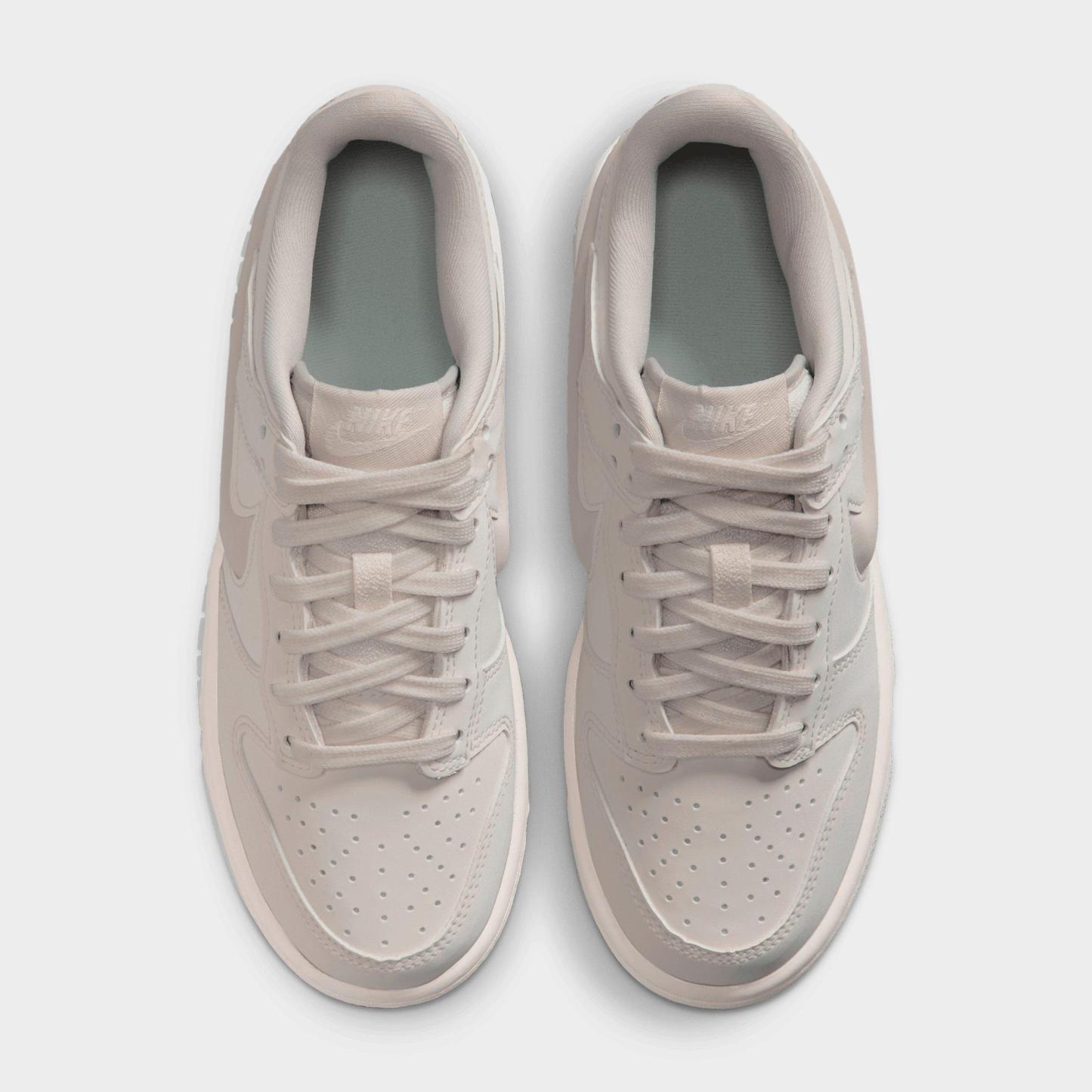 Big Kids' Nithtke Dunk Low LV8 Casual Shoes - Sail/Coconut Milk/Light Silver/Light Bone - Top view