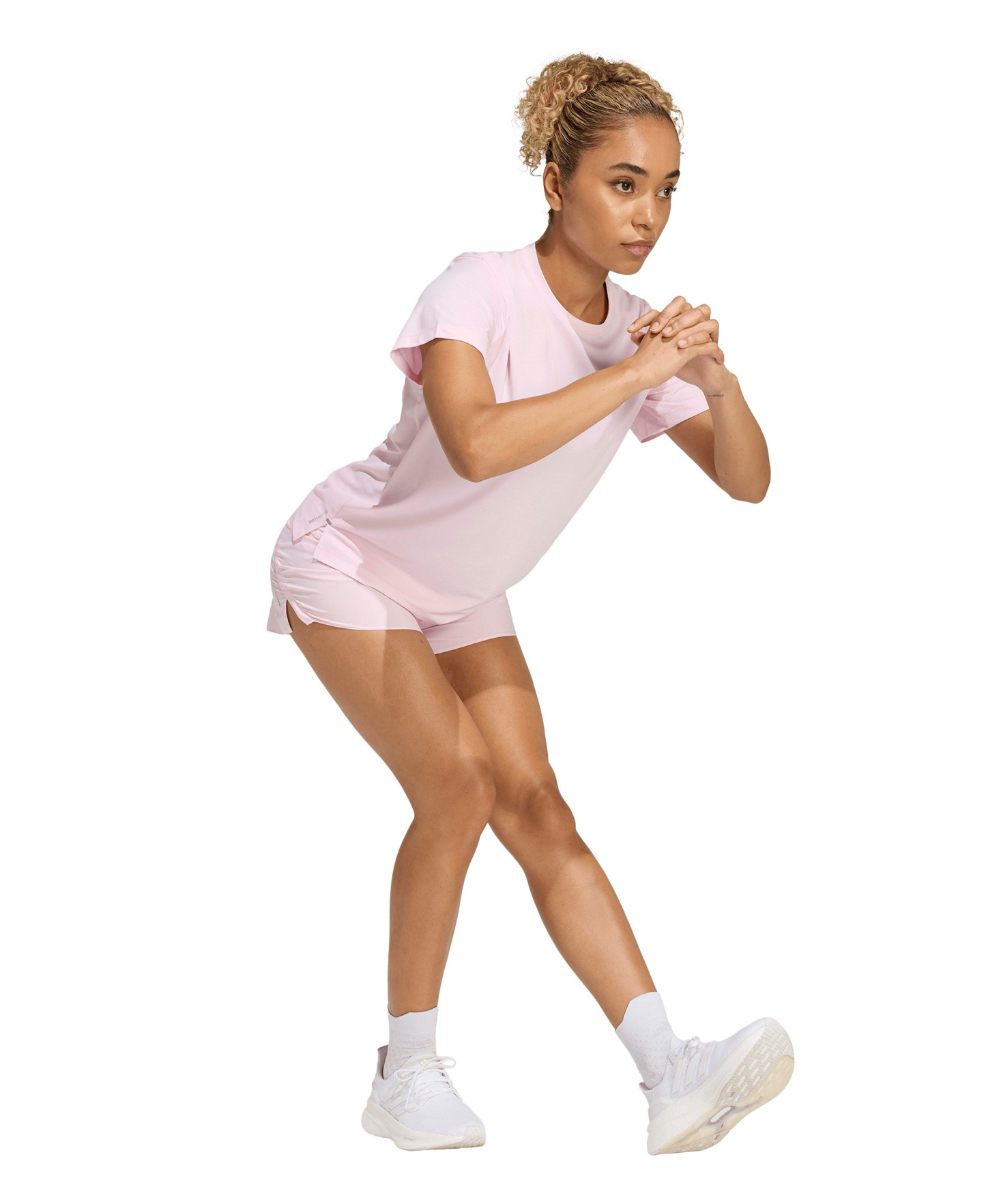 adidas Women's Crewneck Running T-Shirt - Clear Pink