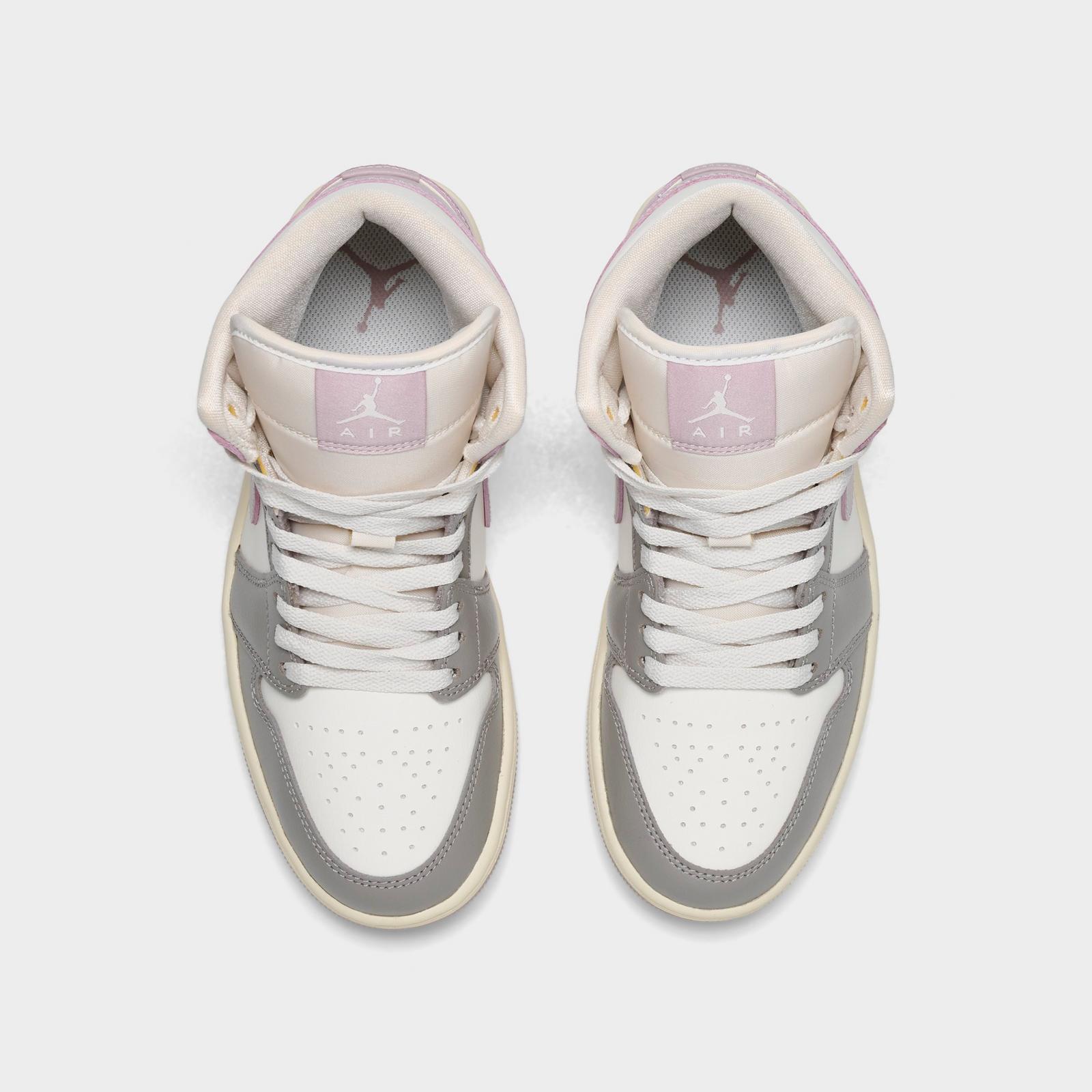 Women's Air Jordan Retro 1 Mid Casual Shoes - Sail/Enigma Stone/Coconut Milk/Particle Rose - view 5