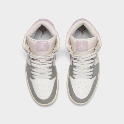 Women's Air Jordan Retro 1 Mid Casual Shoes - Sail/Enigma Stone/Coconut Milk/Particle Rose - view 5