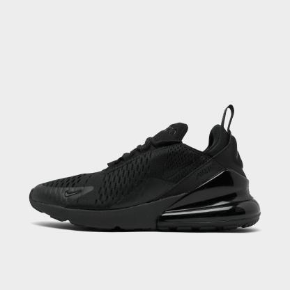 Big Kids' Nithtke Air Max 270 Casual Shoes - Black/Black/Black - Left shoe facing left. Outside of the shoe.