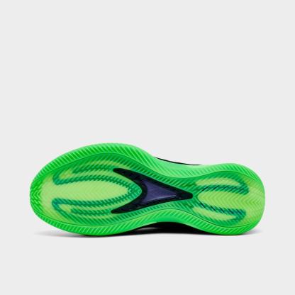 Men's adidas Anthony Edwards 2 Basketball Shoes - Core Black/Lime Burst/Core Black - Bottom view
