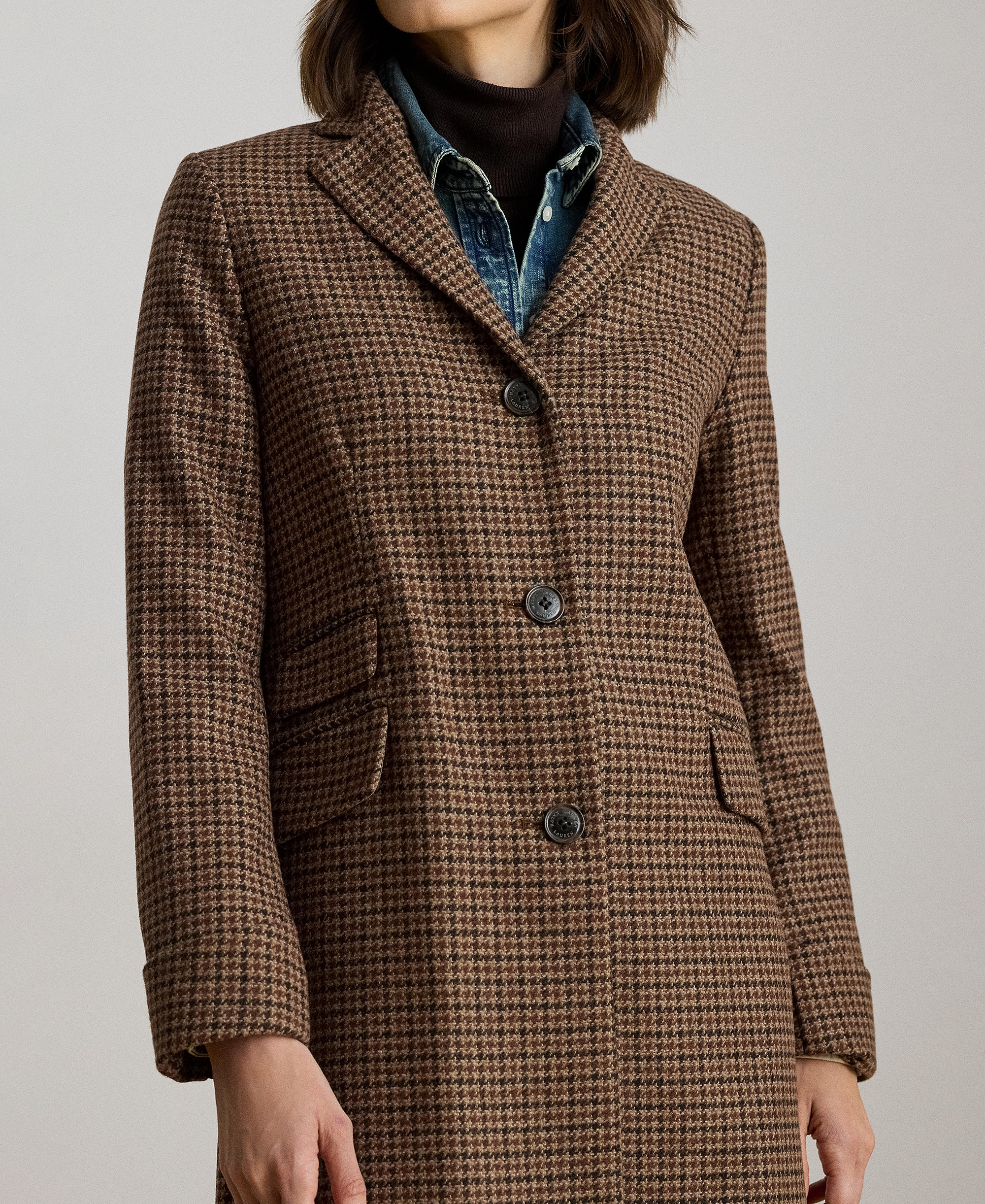 Lauren Ralph Lauren Women's Single-Breasted Walker Coat, Created for Macy's - Legacy Check