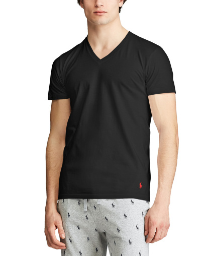 Polo Ralph Lauren Men's 5-Pack Classic-Fit V-Neck Undershirts - Polo Black