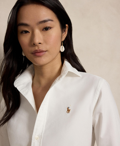 Polo Ralph Lauren Women's Slim-Fit Oxford Shirt - White