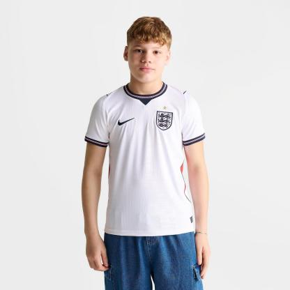 Big Kids' Nike England 26 Stadium Home Dri-FIT Replica Soccer Jersey - White/Speed Red/Obsidian