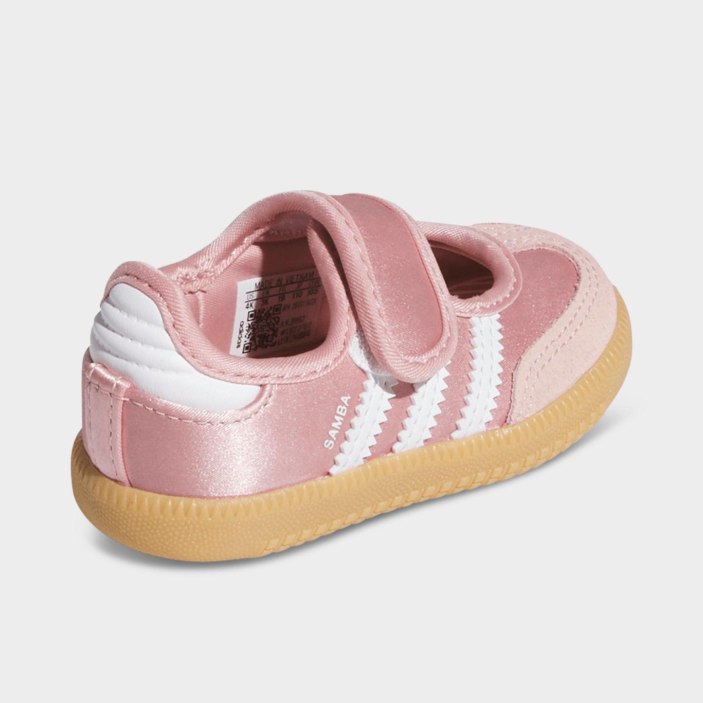 Girls' Toddler adidas Originals Samba Jane Casual Shoes - Wonder Mauve/Footwear White - Back view