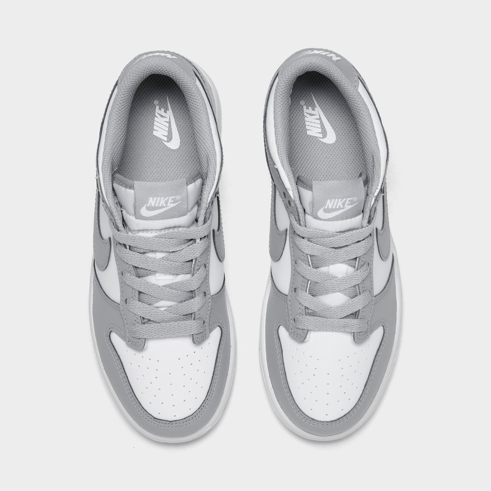 Little Kids' Nike Dunk Low Casual Shoes - White/Light Smoke Grey