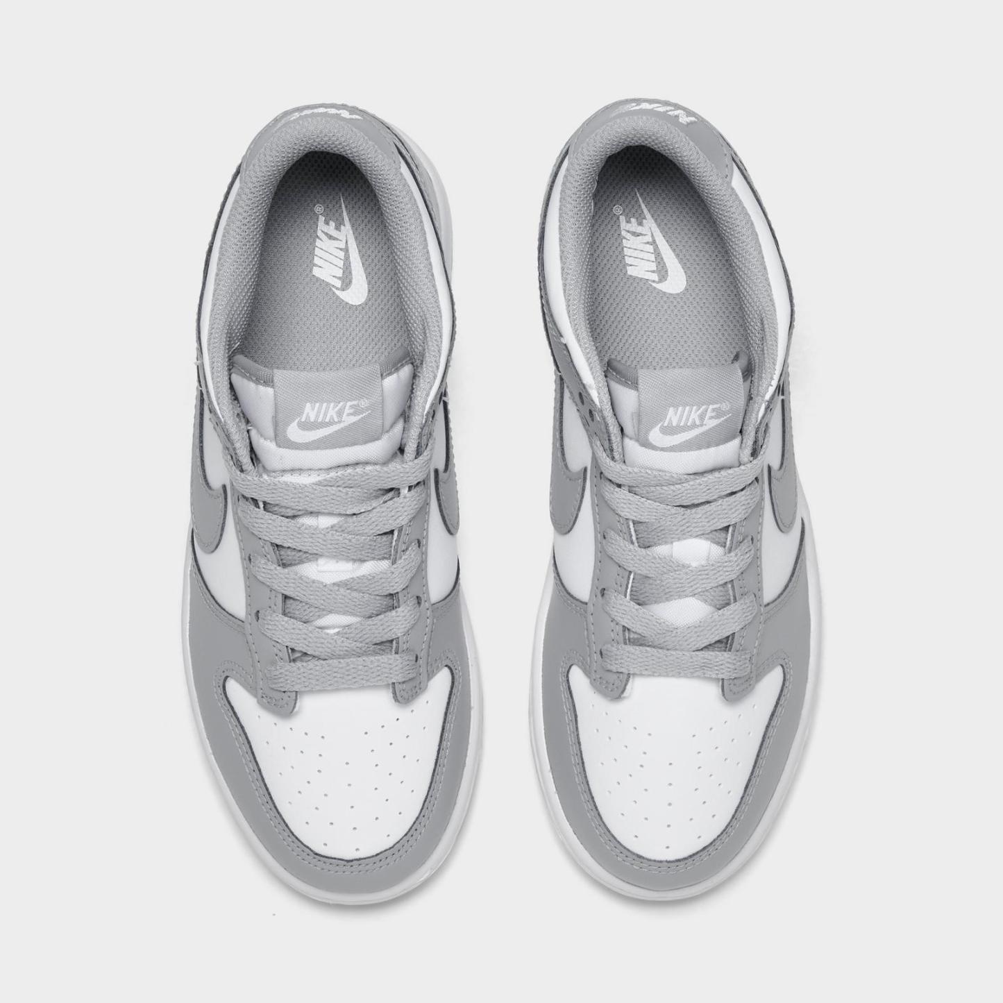 Little Kids' Nike Dunk Low Casual Shoes - White/Light Smoke Grey