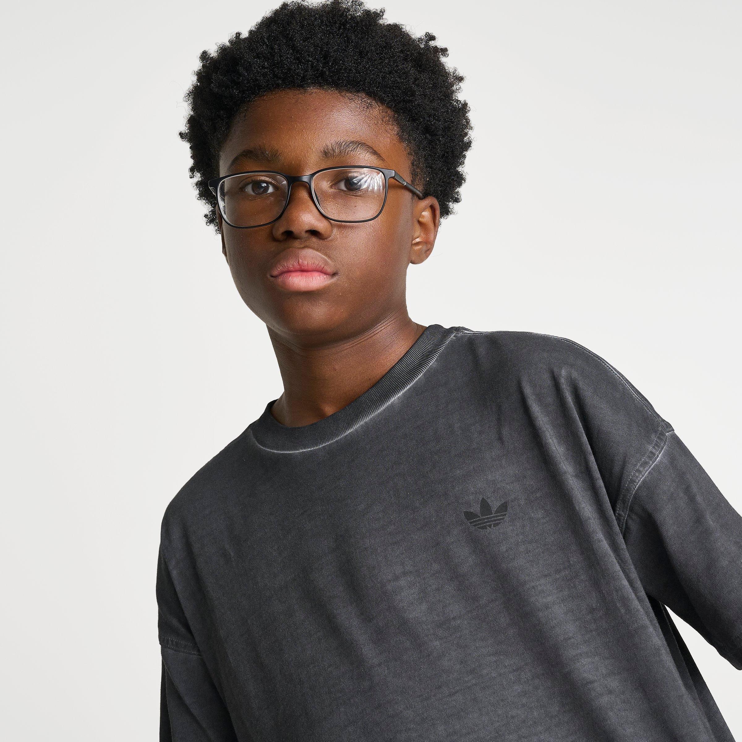 Big Kids' adidas Originals Washed Logo Short-Sleeve T-Shirt - Black
